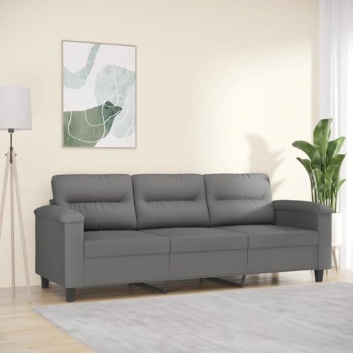 HOMEELIKE 3-Sitzer-Sofa Dunkelgrau 180 cm Mikrofasergewebe von HOMEELIKE
