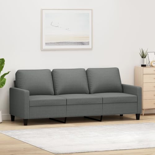 HOMEELIKE 3-Sitzer-Sofa Dunkelgrau 180 cm Stoff von HOMEELIKE