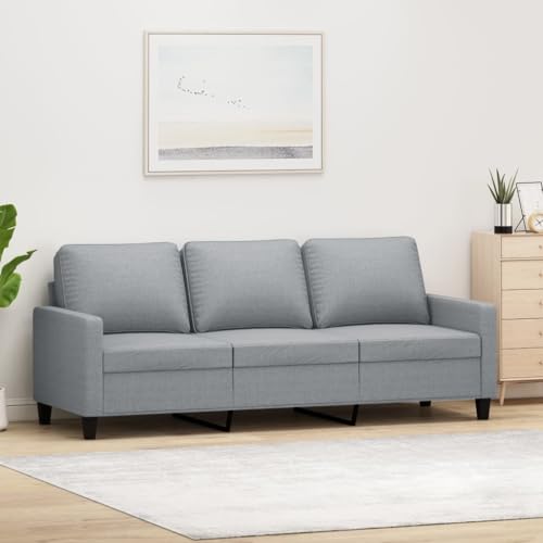 HOMEELIKE 3-Sitzer-Sofa Hellgrau 180 cm Stoff von HOMEELIKE