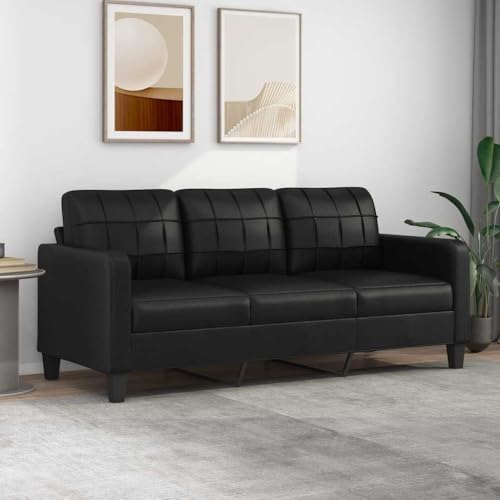 HOMEELIKE 3-Sitzer-Sofa Schwarz 180 cm Kunstleder HOMEELIKE 3-Sitzer-Sofa Schwarz 180 cm Kunstleder von HOMEELIKE