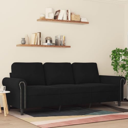 HOMEELIKE 3-Sitzer-Sofa Schwarz 180 cm Samt von HOMEELIKE