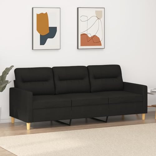 HOMEELIKE 3-Sitzer-Sofa Schwarz 180 cm Stoff von HOMEELIKE