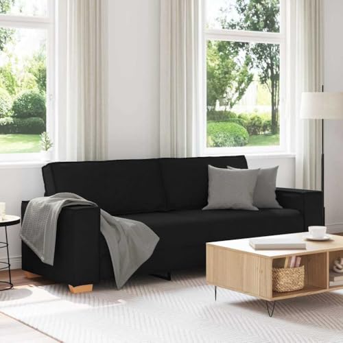 HOMEELIKE 3-Sitzer-Sofa Schwarz 180 cm Stoff von HOMEELIKE