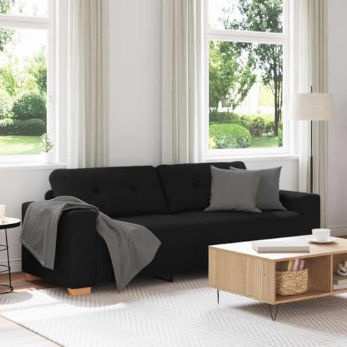 HOMEELIKE 3-Sitzer-Sofa Schwarz 180 cm Stoff HOMEELIKE 3-Sitzer-Sofa Schwarz 180 cm Stoff von HOMEELIKE
