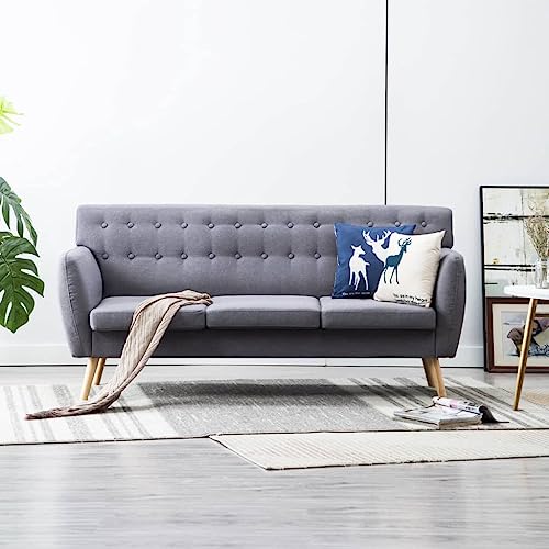 HOMEELIKE 3-Sitzer-Sofa Stoff 172x70x82 cm Hellgrau von HOMEELIKE
