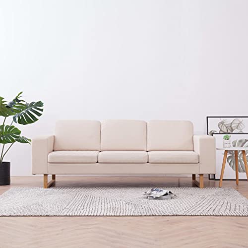 HOMEELIKE 3-Sitzer-Sofa Stoff Cremewei? von HOMEELIKE