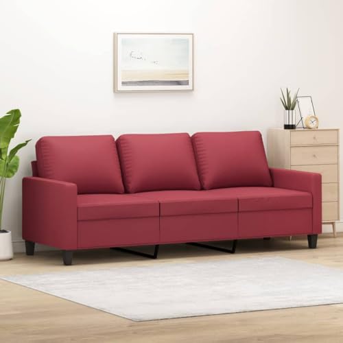 HOMEELIKE 3-Sitzer-Sofa Weinrot 180 cm Kunstleder HOMEELIKE 3-Sitzer-Sofa Weinrot 180 cm Kunstleder von HOMEELIKE