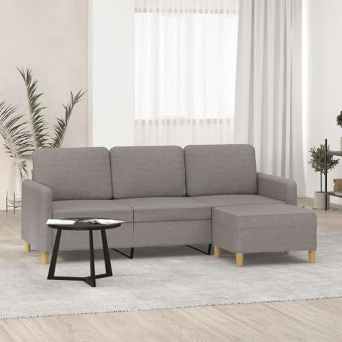 HOMEELIKE 3-Sitzer-Sofa mit Hocker Taupe 180 cm Stoff HOMEELIKE 3-Sitzer-Sofa mit Hocker Taupe 180 cm Stoff von HOMEELIKE