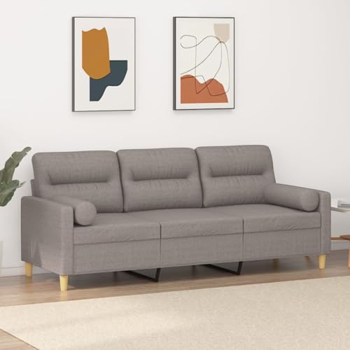 HOMEELIKE 3-Sitzer-Sofa mit Zierkissen Taupe 180 cm Stoff HOMEELIKE 3-Sitzer-Sofa mit Zierkissen Taupe 180 cm Stoff von HOMEELIKE