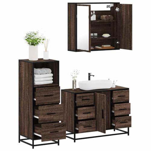 HOMEELIKE 3-TLG. Badm?Bel-Set Braun Eichen-Optik Holzwerkstoff HOMEELIKE 3-TLG. Badm?Bel-Set Braun Eichen-Optik Holzwerkstoff von HOMEELIKE