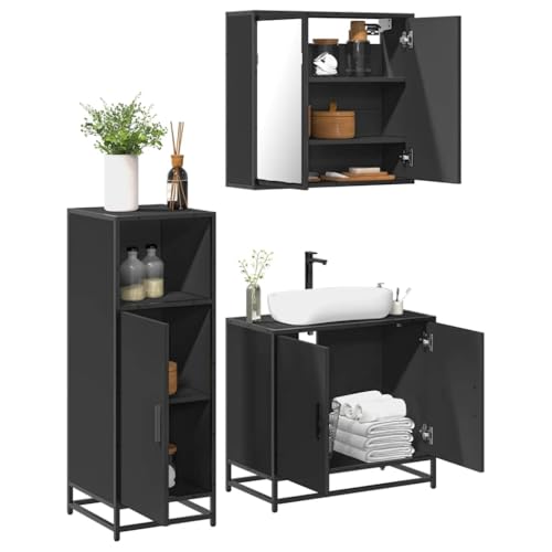 HOMEELIKE 3-TLG. Badm?Bel-Set Schwarz Holzwerkstoff HOMEELIKE 3-TLG. Badm?Bel-Set Schwarz Holzwerkstoff von HOMEELIKE