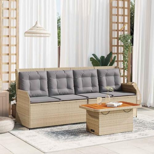 HOMEELIKE 3-TLG. Garten-Lounge-Set mit Kissen Beige Poly Rattan HOMEELIKE 3-TLG. Garten-Lounge-Set mit Kissen Beige Poly Rattan von HOMEELIKE
