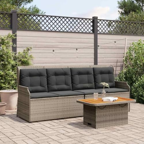 HOMEELIKE 3-TLG. Garten-Lounge-Set mit Kissen Grau Poly Rattan HOMEELIKE 3-TLG. Garten-Lounge-Set mit Kissen Grau Poly Rattan von HOMEELIKE