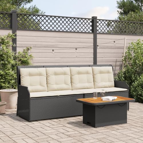 HOMEELIKE 3-TLG. Garten-Lounge-Set mit Kissen Schwarz Poly Rattan HOMEELIKE 3-TLG. Garten-Lounge-Set mit Kissen Schwarz Poly Rattan von HOMEELIKE