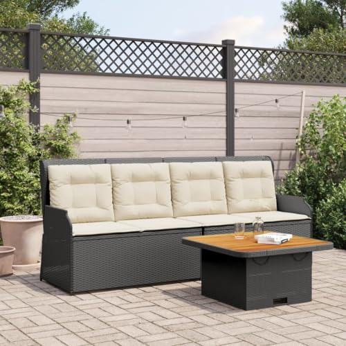 HOMEELIKE 3-TLG. Garten-Lounge-Set mit Kissen Schwarz Poly Rattan HOMEELIKE 3-TLG. Garten-Lounge-Set mit Kissen Schwarz Poly Rattan von HOMEELIKE