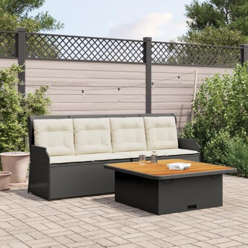 HOMEELIKE Schwarzes 3-teiliges Lounge-Set aus Poly Rattan mit Sitzkissen f¨¹r Drau?en HOMEELIKE Schwarzes 3-teiliges Lounge-Set aus Poly Rattan mit Sitzkissen f¨¹r Drau?en von HOMEELIKE