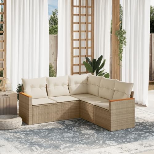 HOMEELIKE Gartenbar-Set 3-teilig mit Kissen Poly Rattan Schwarz von HOMEELIKE