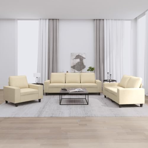 HOMEELIKE 3-TLG. Sofagarnitur Creme Stoff HOMEELIKE 3-TLG. Sofagarnitur Creme Stoff von HOMEELIKE