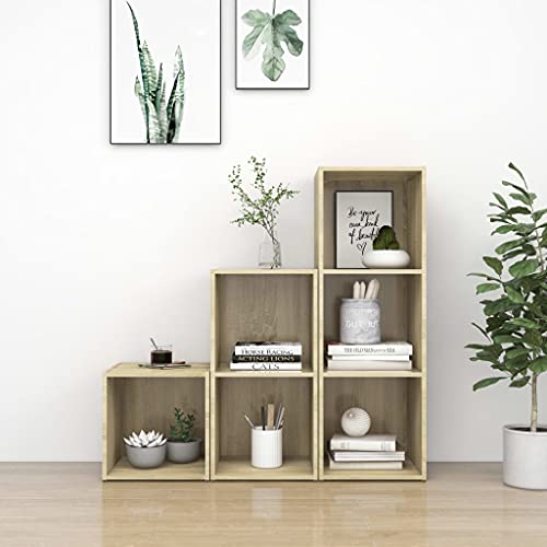 HOMEELIKE 3-TLG. TV-Schrank-Set Sonoma-Eiche Holzwerkstoff von HOMEELIKE