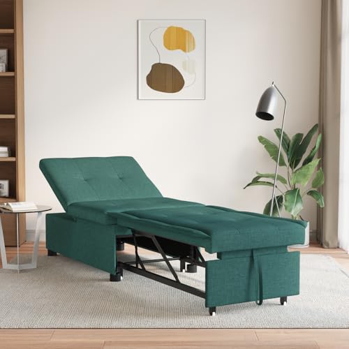HOMEELIKE 3-in-1 Schlafsofa - Ausziehbares Design in dunklem Gr¨¹n von HOMEELIKE