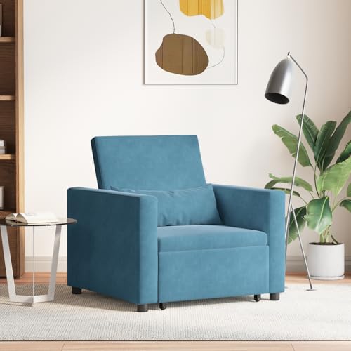 HOMEELIKE 3-in-1 Schlafsofa Blau Samt HOMEELIKE 3-in-1 Schlafsofa Blau Samt von HOMEELIKE