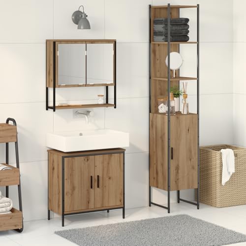 HOMEELIKE 3-teiliges Badezimmerm?Bel-Set Artisan Eiche Engineered Wood von HOMEELIKE
