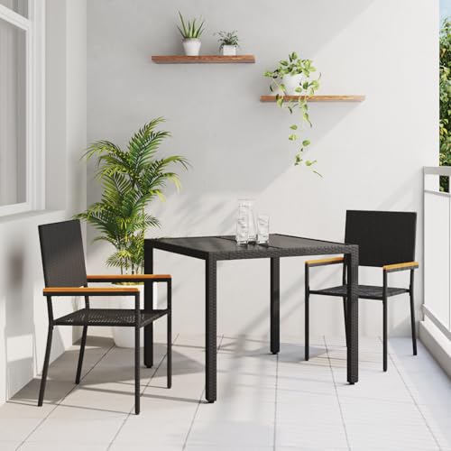 HOMEELIKE 3-teiliges Garten Essset Schwarz Poly-Rattan HOMEELIKE 3-teiliges Garten Essset Schwarz Poly-Rattan von HOMEELIKE