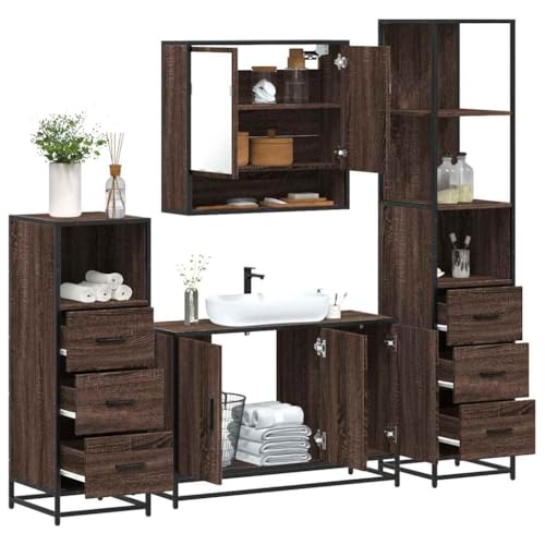HOMEELIKE 4-TLG. Badm?Bel-Set Braun Eichen-Optik Holzwerkstoff HOMEELIKE 4-TLG. Badm?Bel-Set Braun Eichen-Optik Holzwerkstoff von HOMEELIKE