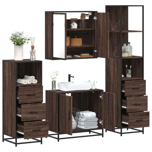 HOMEELIKE 4-TLG. Badm?Bel-Set Braun Eichen-Optik Holzwerkstoff HOMEELIKE 4-TLG. Badm?Bel-Set Braun Eichen-Optik Holzwerkstoff von HOMEELIKE