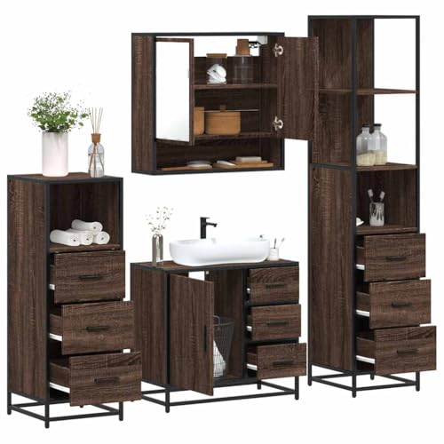 HOMEELIKE 4-TLG. Badm?Bel-Set Braun Eichen-Optik Holzwerkstoff HOMEELIKE 4-TLG. Badm?Bel-Set Braun Eichen-Optik Holzwerkstoff von HOMEELIKE