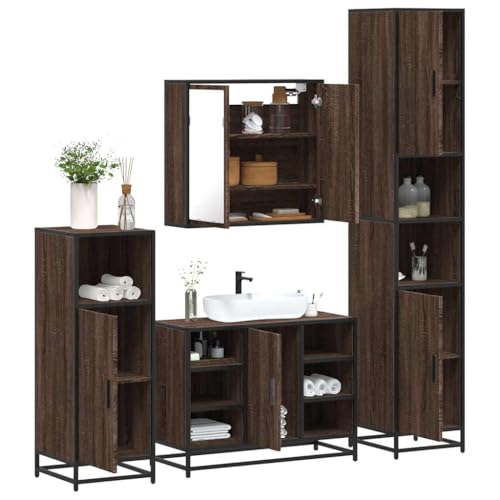 HOMEELIKE 4-TLG. Badm?Bel-Set Braun Eichen-Optik Holzwerkstoff HOMEELIKE 4-TLG. Badm?Bel-Set Braun Eichen-Optik Holzwerkstoff von HOMEELIKE