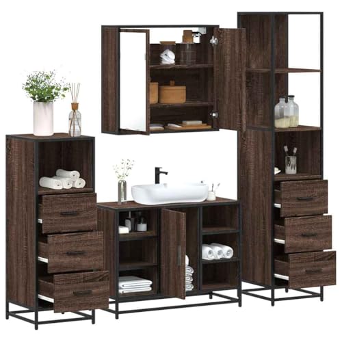 HOMEELIKE 4-TLG. Badm?Bel-Set Braun Eichen-Optik Holzwerkstoff HOMEELIKE 4-TLG. Badm?Bel-Set Braun Eichen-Optik Holzwerkstoff von HOMEELIKE