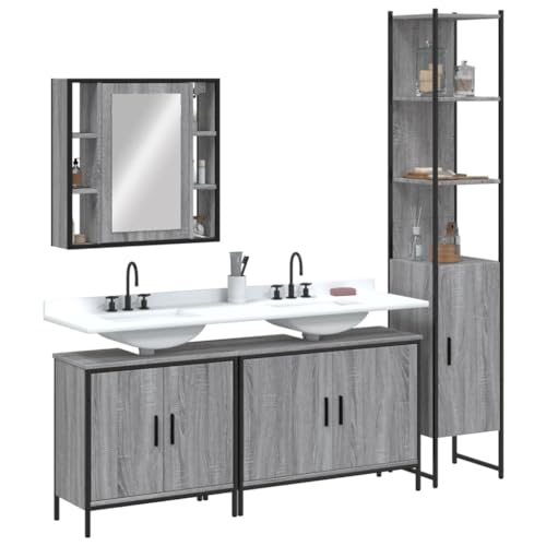 HOMEELIKE 4-TLG. Badm?Bel-Set Grau Sonoma Holzwerkstoff HOMEELIKE 4-TLG. Badm?Bel-Set Grau Sonoma Holzwerkstoff von HOMEELIKE