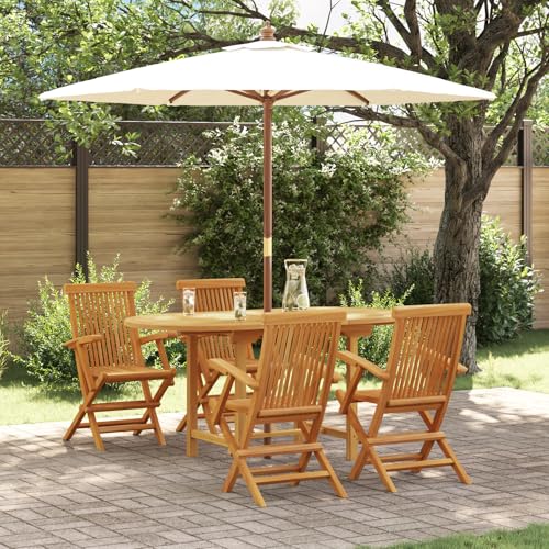 HOMEELIKE 5-TLG. Garten-Essgruppe Massivholz Teak von HOMEELIKE
