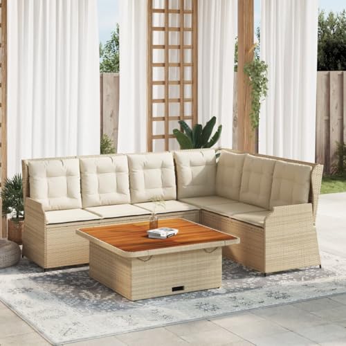 HOMEELIKE 5-TLG. Garten-Lounge-Set mit Kissen Beige Poly Rattan HOMEELIKE 5-TLG. Garten-Lounge-Set mit Kissen Beige Poly Rattan von HOMEELIKE