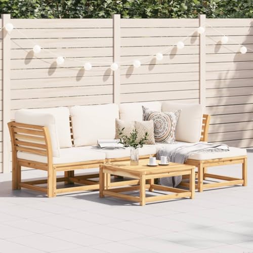 HOMEELIKE 5-TLG. Garten-Lounge-Set mit Kissen Massivholz Akazie von HOMEELIKE