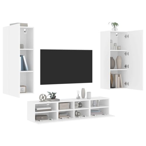 HOMEELIKE 5-TLG. Wohnwand Wei? Holzwerkstoff von HOMEELIKE