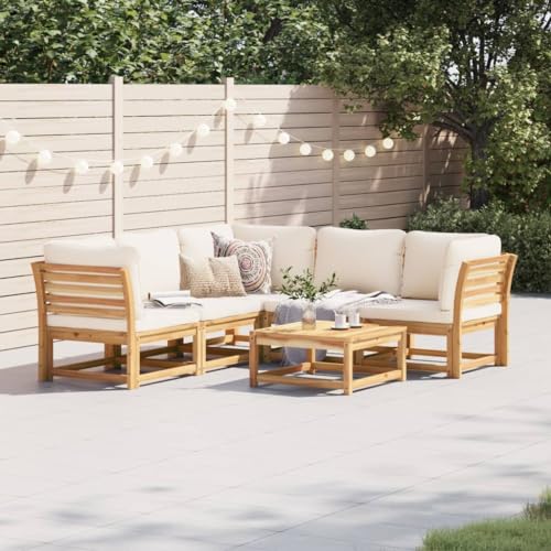 HOMEELIKE 6-TLG. Garten-Lounge-Set mit Kissen Massivholz Akazie von HOMEELIKE