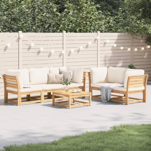 HOMEELIKE 6-TLG. Garten-Lounge-Set mit Kissen Massivholz Akazie von HOMEELIKE