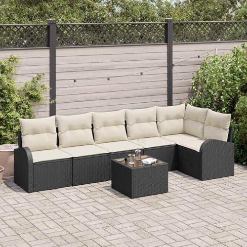 HOMEELIKE 6-teiliges Garten-Sofa-Set mit Kissen Braun Poly-Rattan HOMEELIKE 6-teiliges Garten-Sofa-Set mit Kissen Braun Poly-Rattan von HOMEELIKE