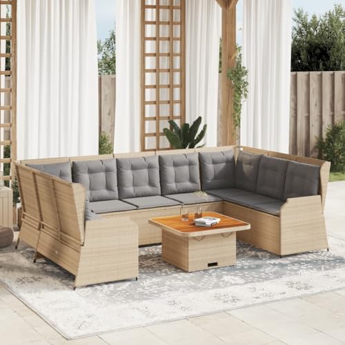 HOMEELIKE 7-TLG. Garten-Lounge-Set mit Kissen Beige Poly Rattan HOMEELIKE 7-TLG. Garten-Lounge-Set mit Kissen Beige Poly Rattan von HOMEELIKE