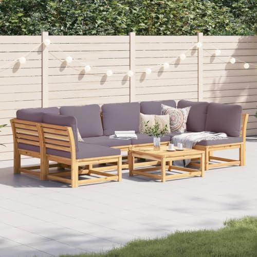 HOMEELIKE 7-TLG. Garten-Lounge-Set mit Kissen Massivholz Akazie von HOMEELIKE