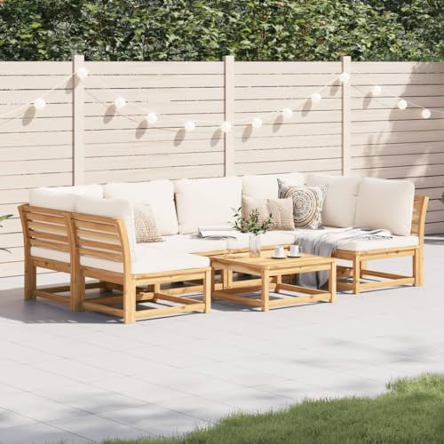 HOMEELIKE 7-TLG. Garten-Lounge-Set mit Kissen Massivholz Akazie von HOMEELIKE