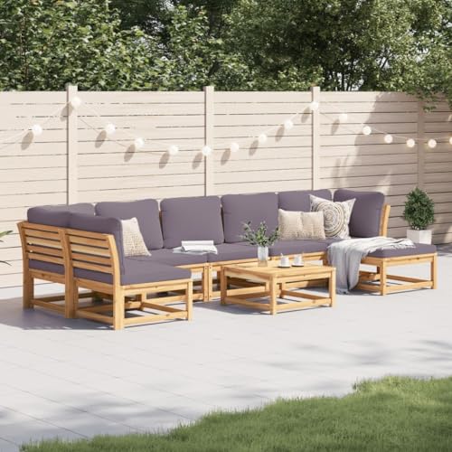 HOMEELIKE 8-TLG. Garten-Lounge-Set mit Kissen Massivholz Akazie von HOMEELIKE