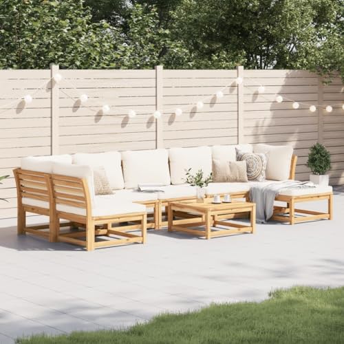 HOMEELIKE 8-TLG. Garten-Lounge-Set mit Kissen Massivholz Akazie von HOMEELIKE
