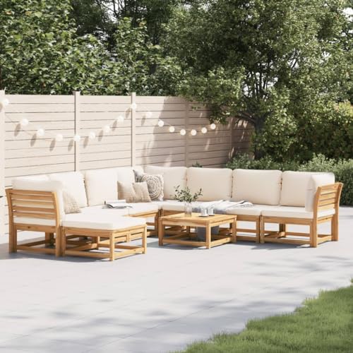 HOMEELIKE 9-TLG. Garten-Lounge-Set mit Kissen Massivholz Akazie von HOMEELIKE