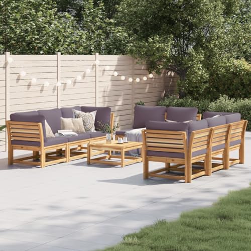 HOMEELIKE 9-TLG. Garten-Lounge-Set mit Kissen Massivholz Akazie von HOMEELIKE