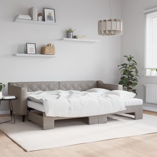 HOMEELIKE Ausziehbares 2-in-1-Tagesbett mit Zwei Schaumstoffmatratzen, Taupe, 80x200 cm, f¨¹r Wohn- und Schlafzimmer HOMEELIKE Ausziehbares 2-in-1-Tagesbett mit Zwei Schaumstoffmatratzen, Taupe, 80x200 cm, f¨¹r Wohn- und Schlafzimmer von HOMEELIKE
