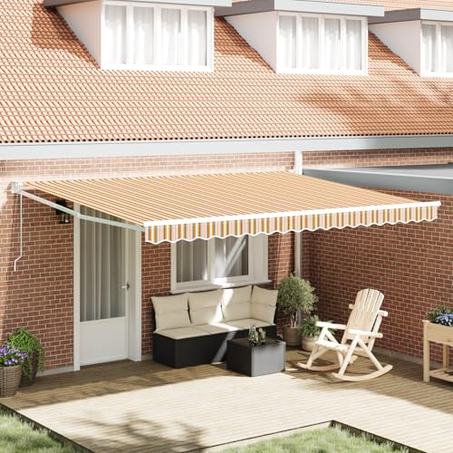 HOMEELIKE Automatische Einziehbare Markise Gestreift 450x300 cm von HOMEELIKE