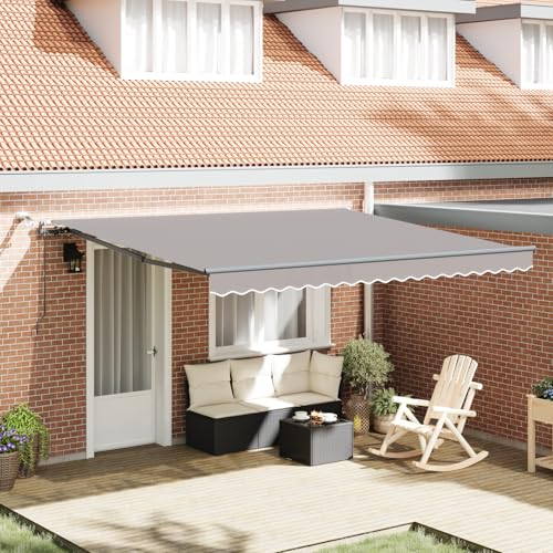 HOMEELIKE Markise 400x350 cm - Automatisch Einziehbar, Verstellbare Armlehnen, Schutz vor Sonne Fuer Aussenbereich von HOMEELIKE